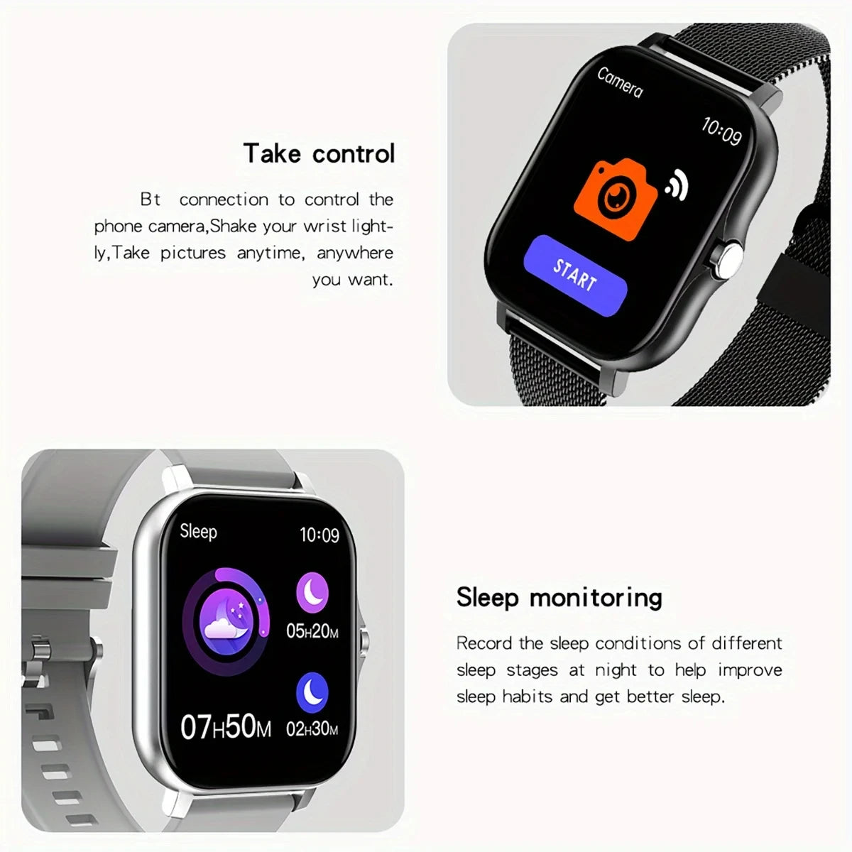 2024 Smartwatch for Men & Women – Full Touch Screen, Fitness Tracker, BT Call, Waterproof Sports Watch