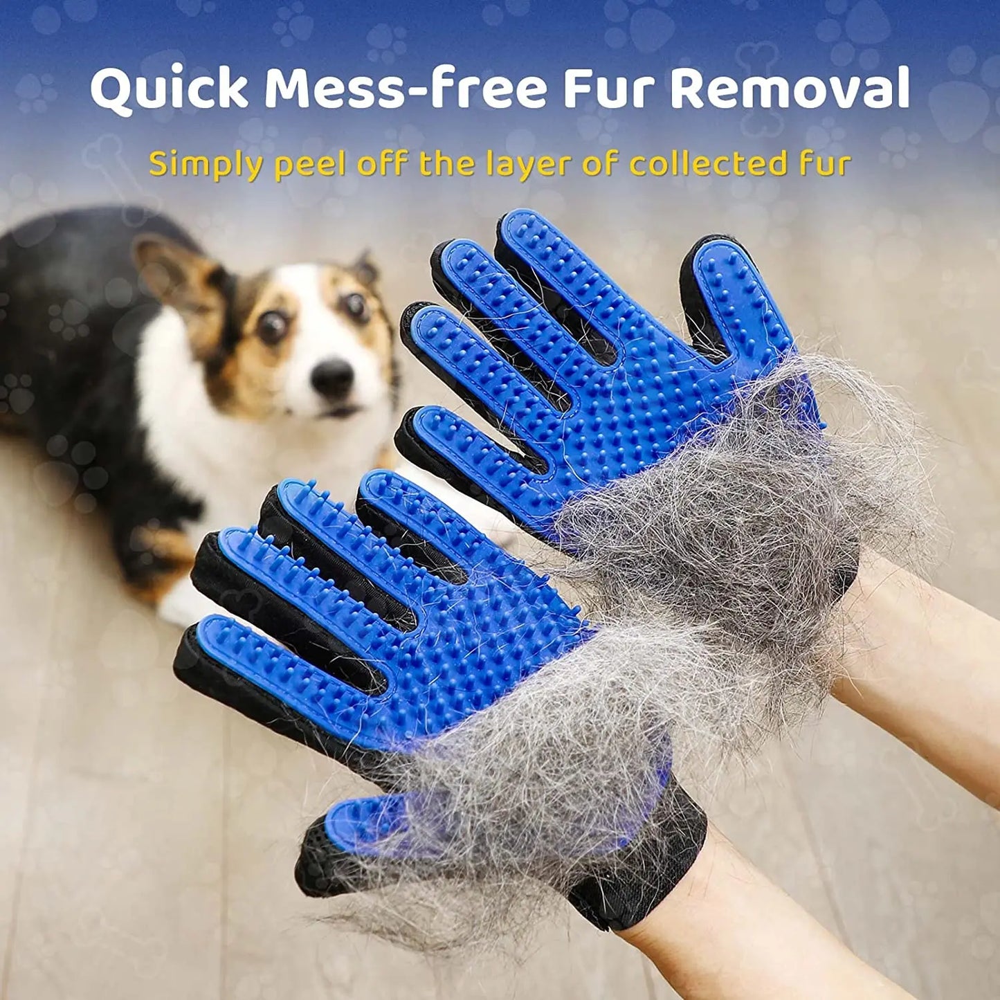 Pet Grooming Glove - Gentle Hair Remover Mitt for Cats & Dogs