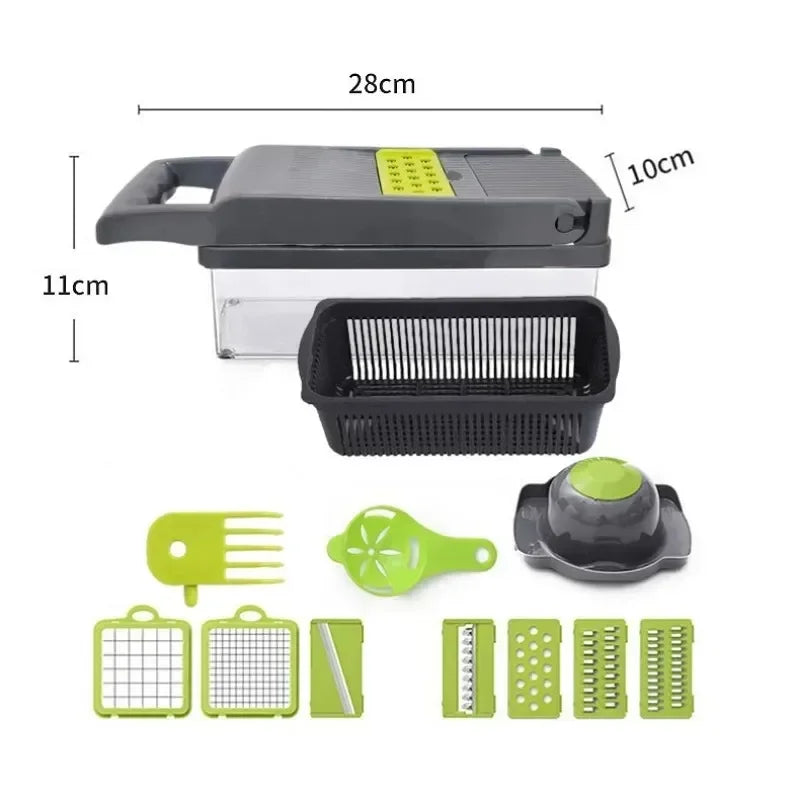 14-in-1 Multifunctional Vegetable Chopper & Slicer – Stainless Steel Food Grater for Easy Food Prep