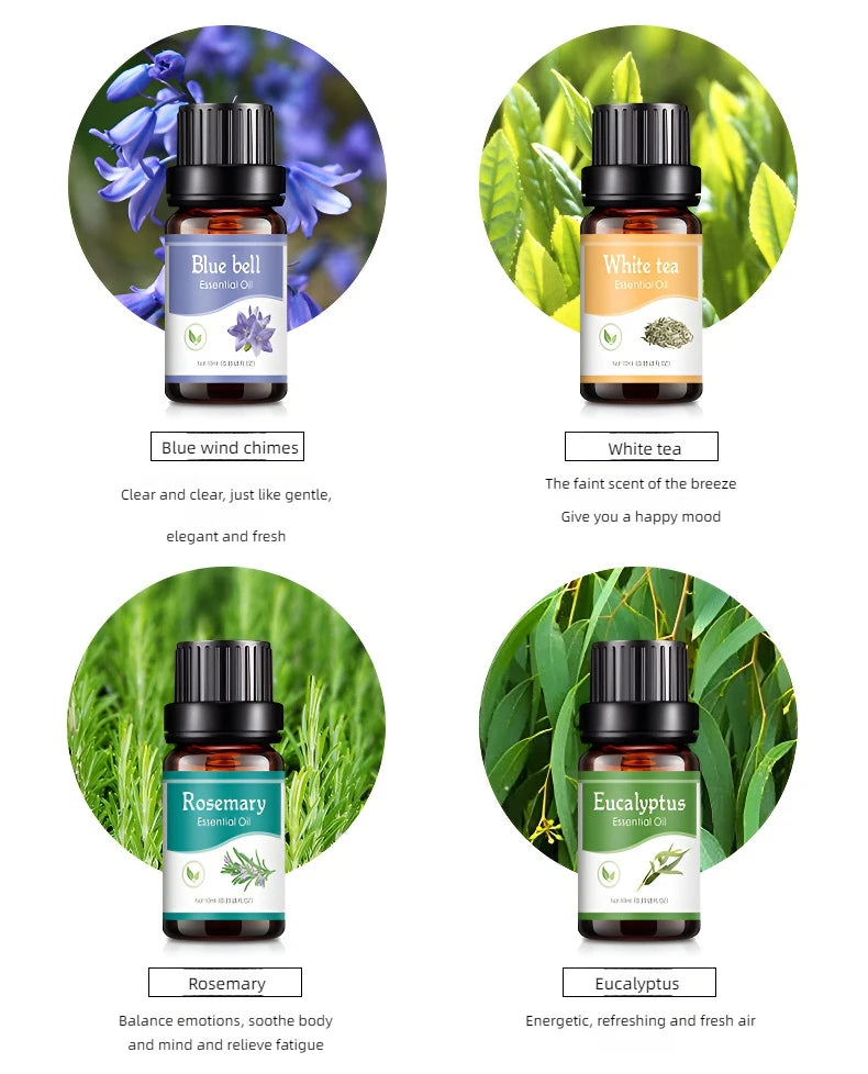 18 Fragrance Essential Oils Set - 10ml for Diffusers & Humidifiers