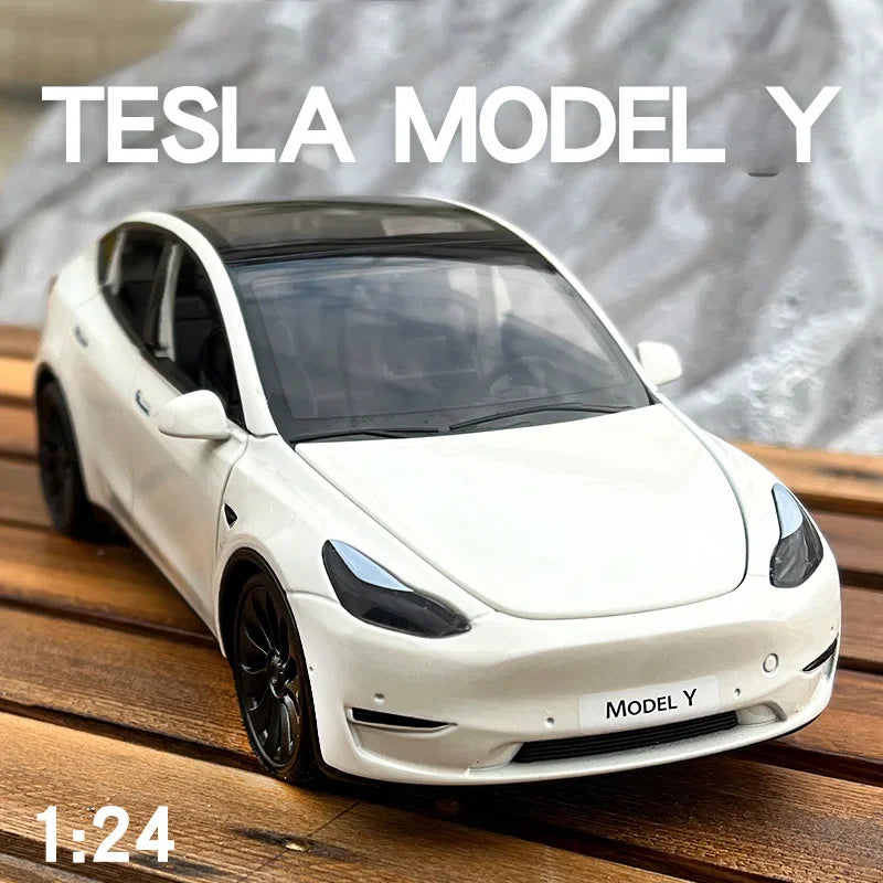 1:24 Tesla Model Y, 3, S Diecast Car – Alloy Toy with Sound & Light