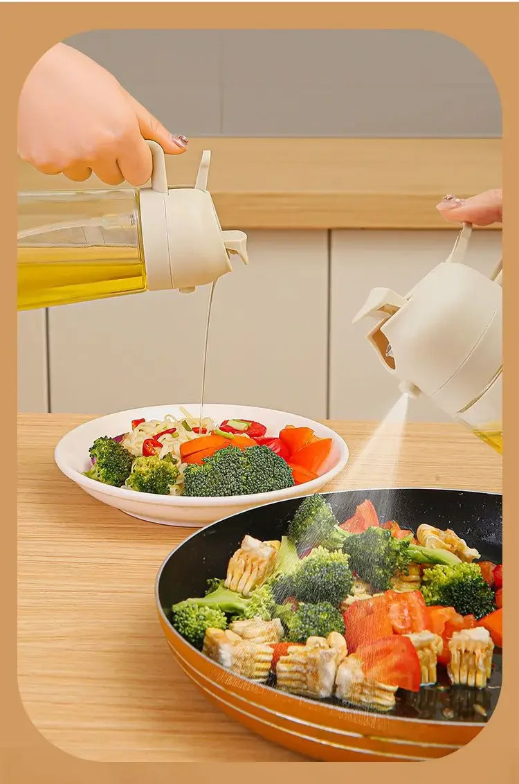 500ml Olive Oil Spray Bottle – Press-Type Dispenser for Cooking, BBQ & Baking
