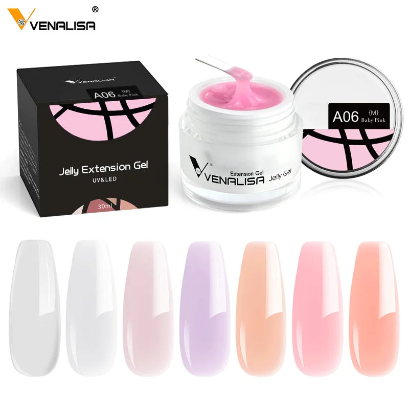 Venalisa CANNI Jelly Builder Gel – 50ml Self-Leveling UV LED Nail Extension Gel