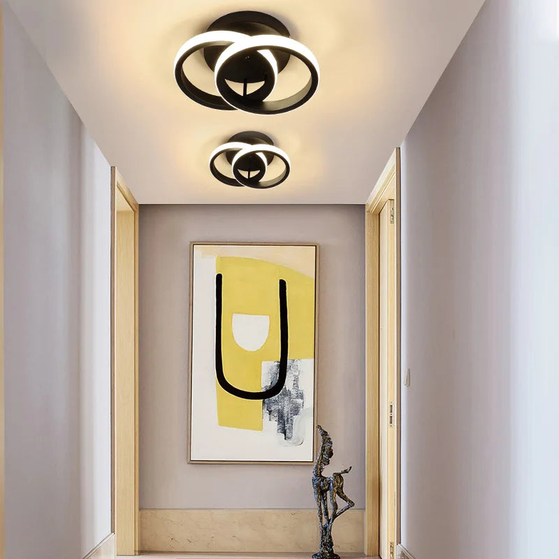 Modern Square LED Ceiling Light - Small Aisle Lamp with Adjustable Color Temperature