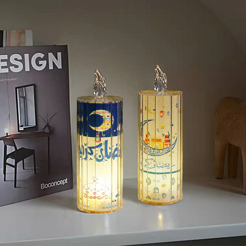 Ramadan 2025 LED Lantern – Eid Mubarak Table Ornament