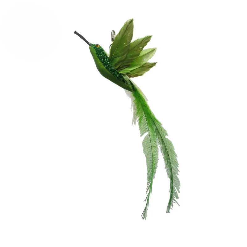 Natural Feather Cat Teaser Replacement Head – Bite-Resistant Toy with Bells