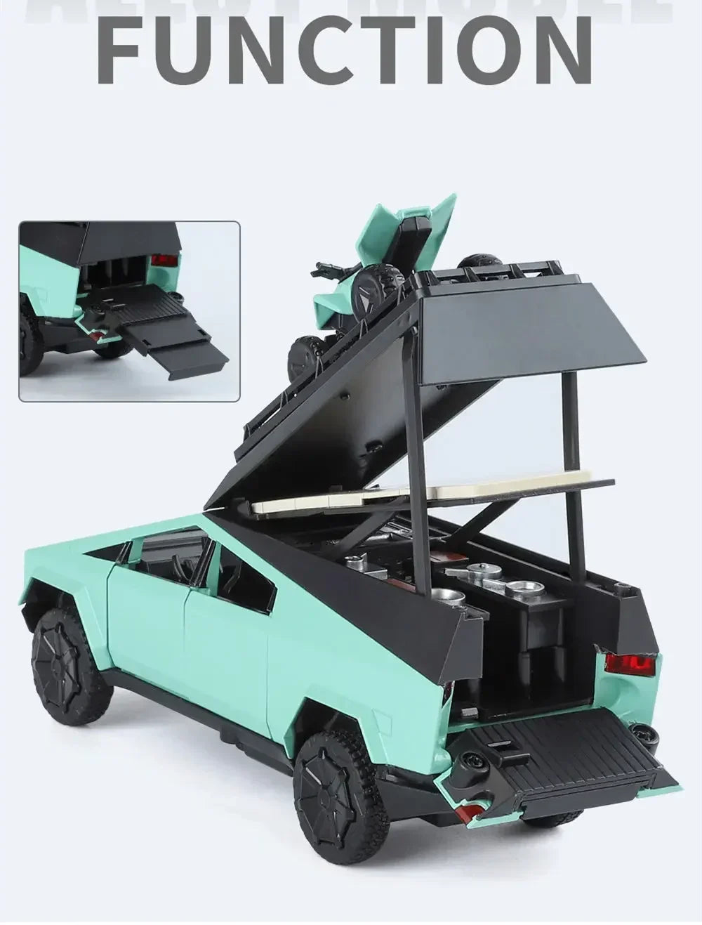 1:32 Cybertruck RV Diecast Model – Alloy Pickup Toy with Sound & Light