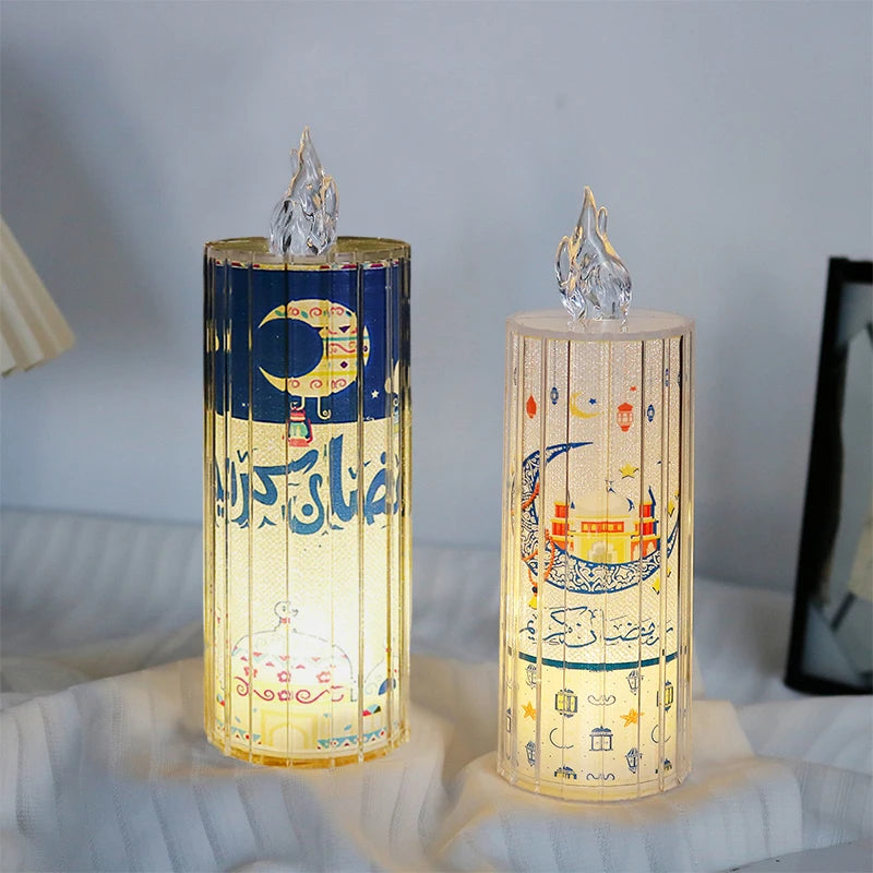 Ramadan 2025 LED Lantern – Eid Mubarak Table Ornament