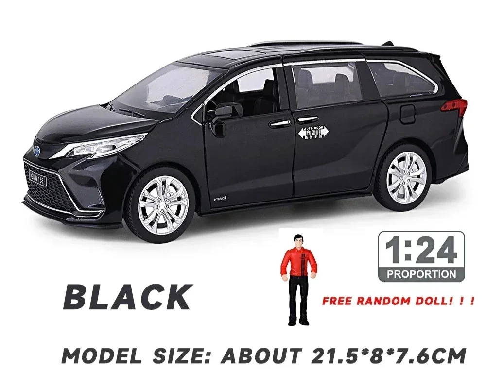1:24 Toyota Sienna MPV Diecast Model Car – Metal Alloy Toy for Kids & Collectors