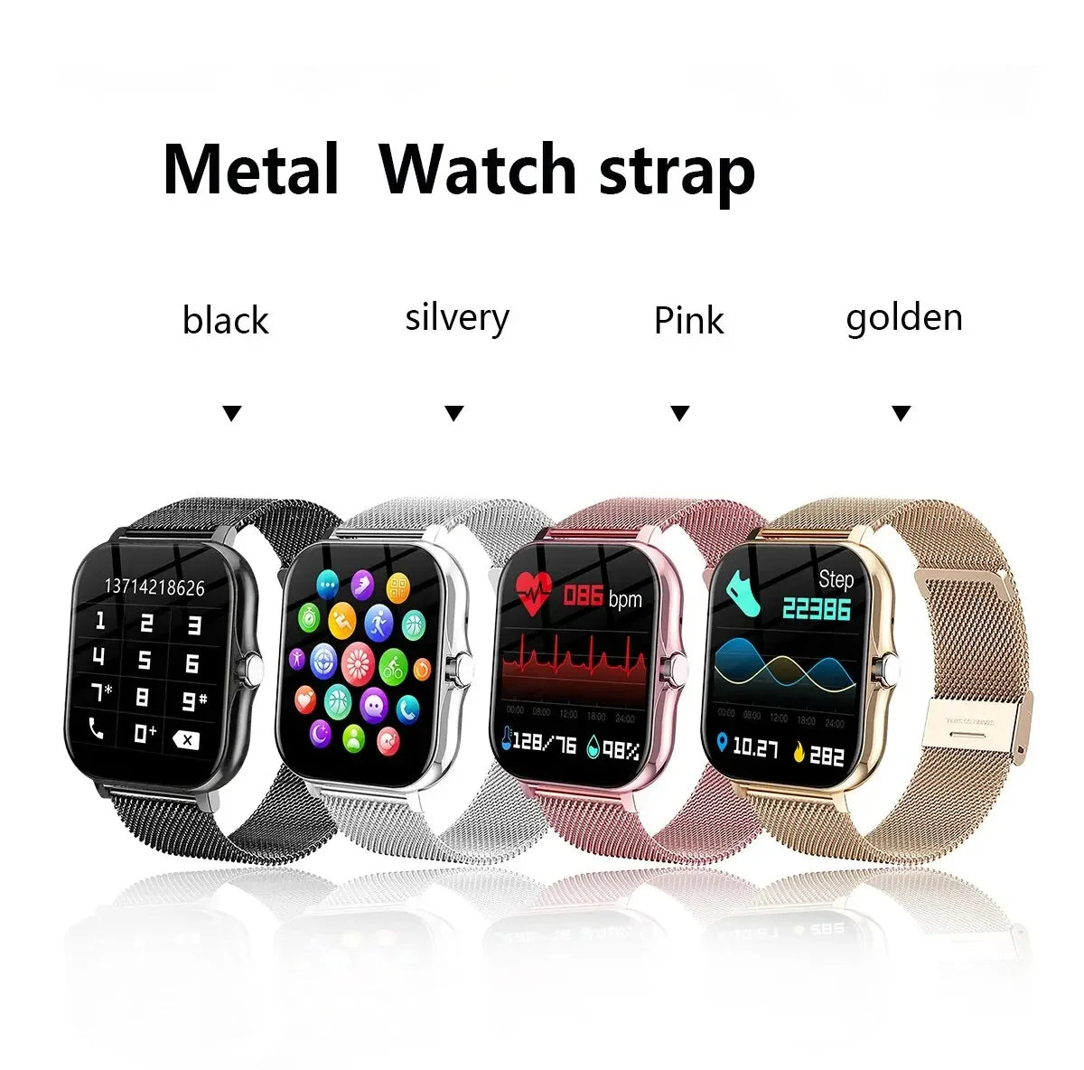 2024 Smart Watch for Men & Women - 1.44" DIY Faces, Bluetooth Call, Fitness Tracker