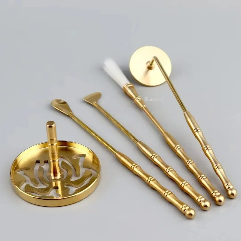 10-Piece Brass Incense Tool Set – Home & Office Aromatherapy Kit for Seal Incense