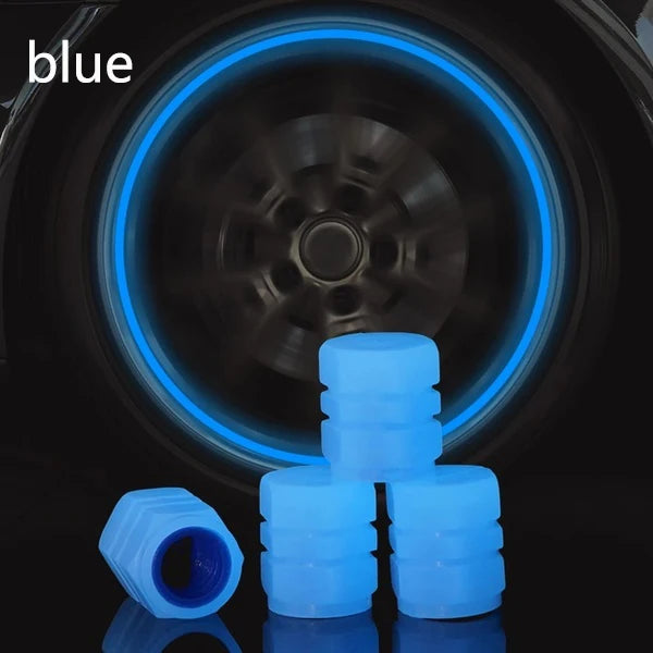 Universal Fluorescent Car Tire Valve Caps,Handmade Rhinestone Stem Covers,Illuminated Valves Nozzles,Car Accessories,4pcs