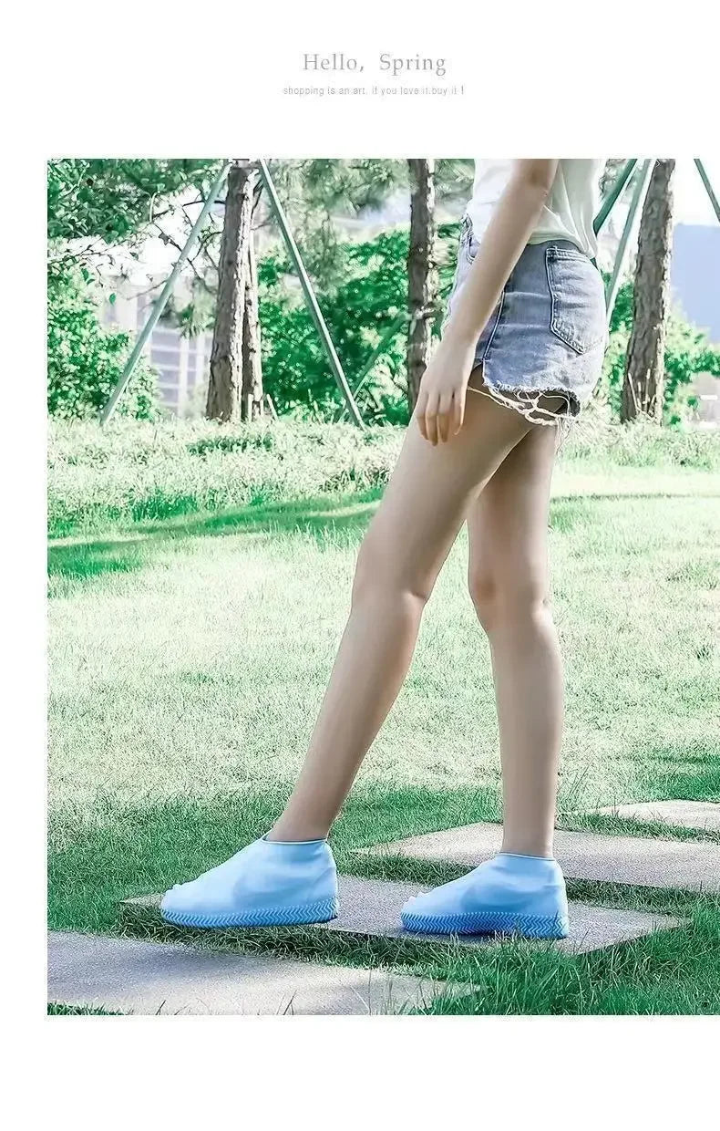 Silicone Waterproof Shoe Covers - Slip-Resistant Rubber Overshoes for Rainy Days