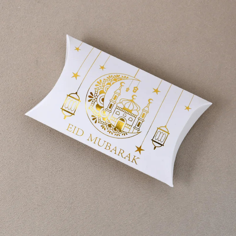 Eid Mubarak Candy Boxes - 10/20pcs Kraft Paper Gift Packing for Ramadan Kareem Party Supplies 2025