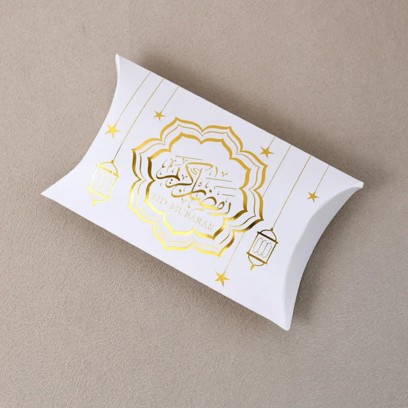 Eid Mubarak Candy Boxes - 10/20pcs Kraft Paper Gift Packing for Ramadan Kareem Party Supplies 2025