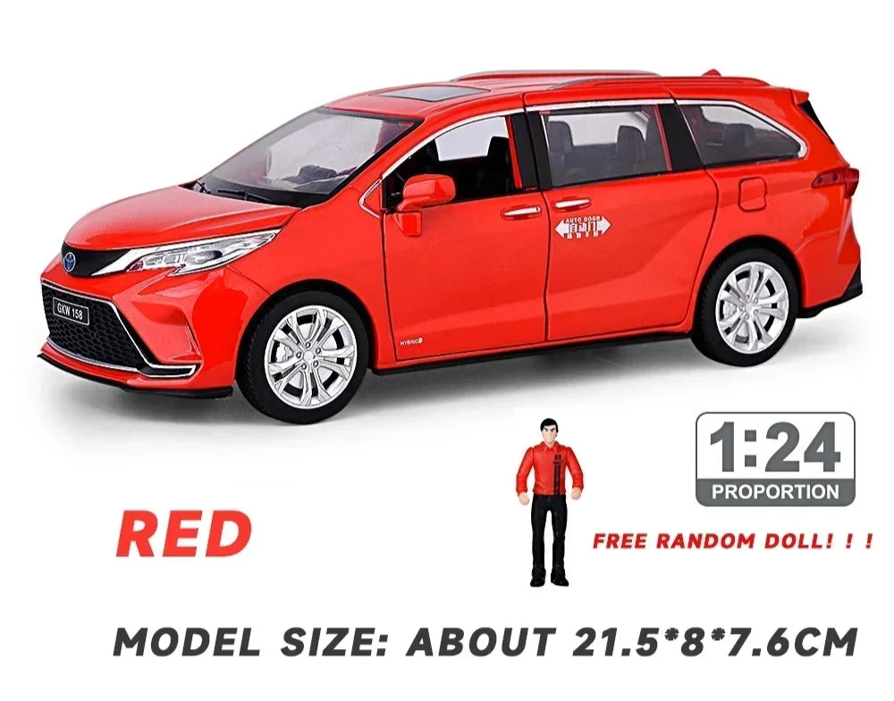 1:24 Toyota Sienna MPV Diecast Model Car – Metal Alloy Toy for Kids & Collectors