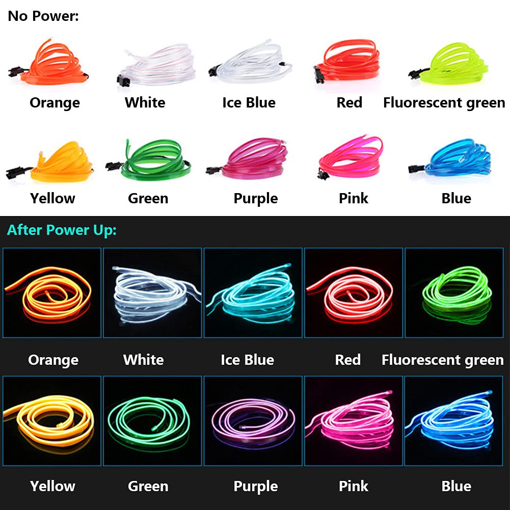 5M Car Interior LED Neon Light Strip - USB Ambient Decor for DIY & Parties