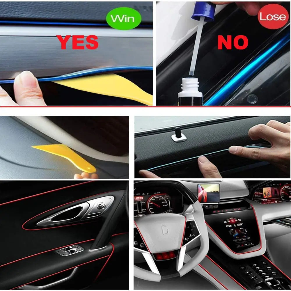 5M Car Interior LED Neon Light Strip - USB Ambient Decor for DIY & Parties