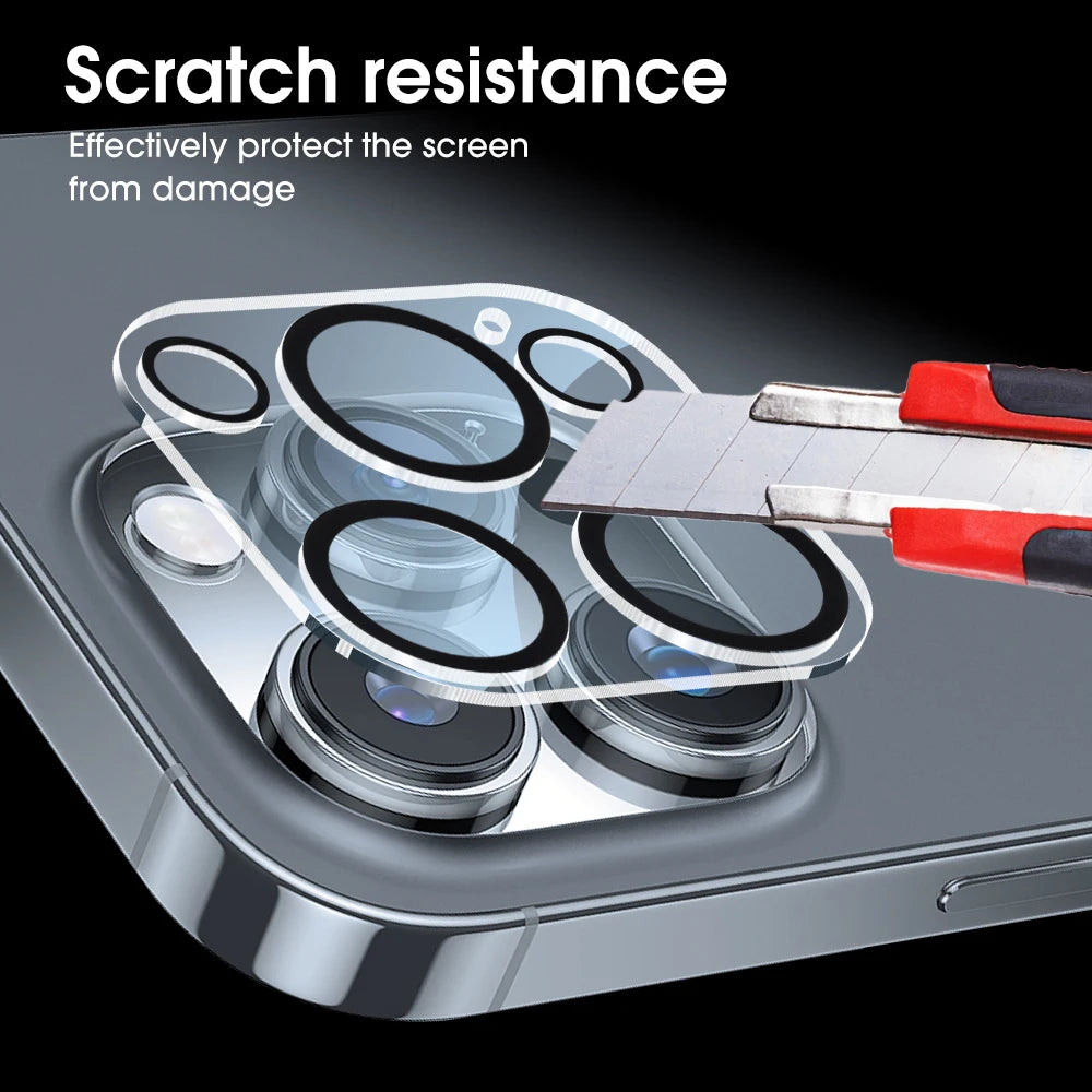 HD Camera Lens Tempered Glass Protector for iPhone 13/14/15/16 Pro Max - Anti-Scratch & Full Coverage