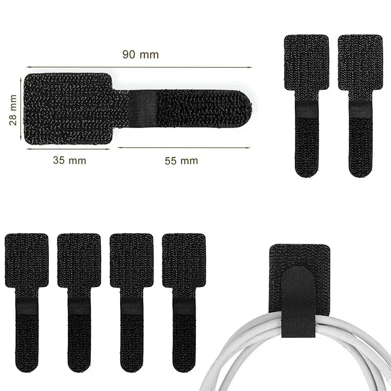 Reusable Nylon Cable Organizer Ties – Adjustable Wire Management Straps (20/10/5PCS)