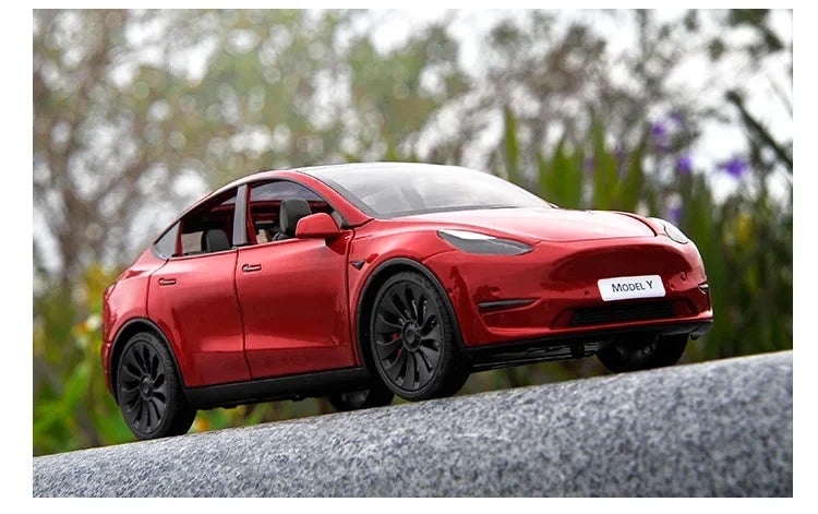 1:24 Tesla Model Y, 3, S Diecast Car – Alloy Toy with Sound & Light