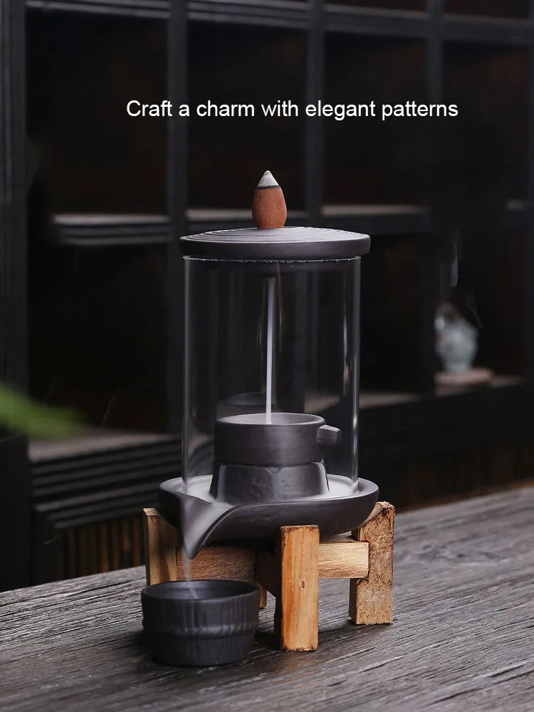 Purple Sand Backflow Incense Burner – Indoor Aroma Diffuser & Decorative Craft