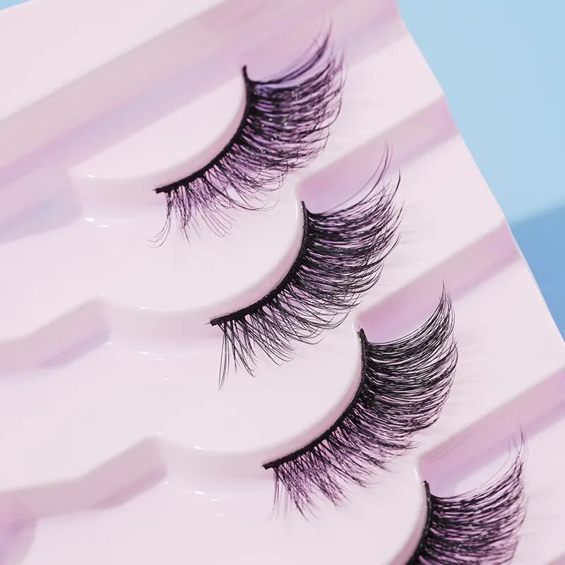 7 Pairs Thick & Slender Half-Eye False Eyelashes – Comfortable Cotton Band
