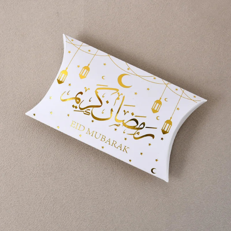 Eid Mubarak Candy Boxes - 10/20pcs Kraft Paper Gift Packing for Ramadan Kareem Party Supplies 2025