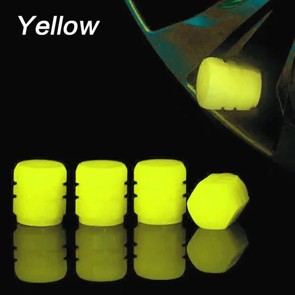 Universal Fluorescent Car Tire Valve Caps,Handmade Rhinestone Stem Covers,Illuminated Valves Nozzles,Car Accessories,4pcs