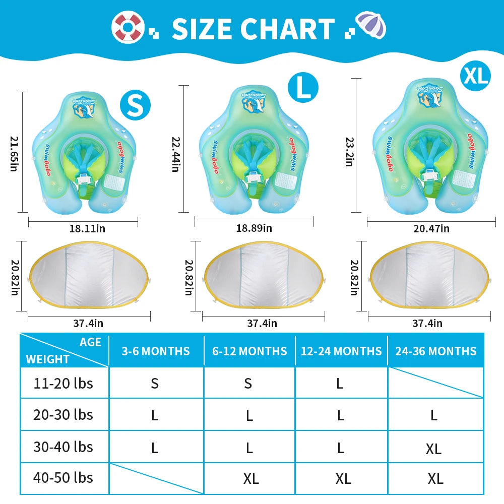 Upgraded Baby Swimming Float – Inflatable Infant Swim Ring for Toddlers & Kids