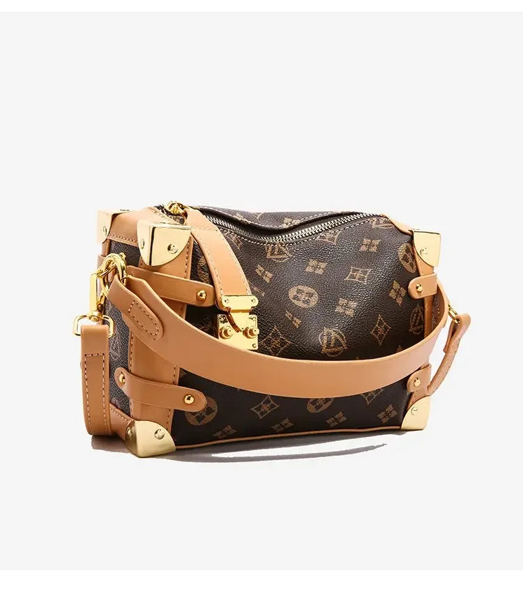 Women's 2025 Small PU Leather Square Shoulder Bag – Zipper Closure, Stylish Messenger Purse for Market, Gym, and City Walk