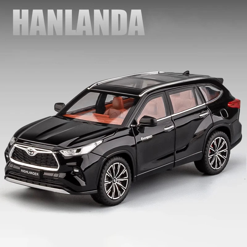 1:24 Highlander SUV Diecast Model – Alloy Toy Car with Sound & Light