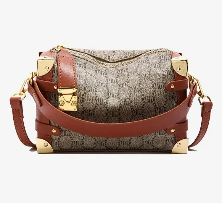 Women's 2025 Small PU Leather Square Shoulder Bag – Zipper Closure, Stylish Messenger Purse for Market, Gym, and City Walk