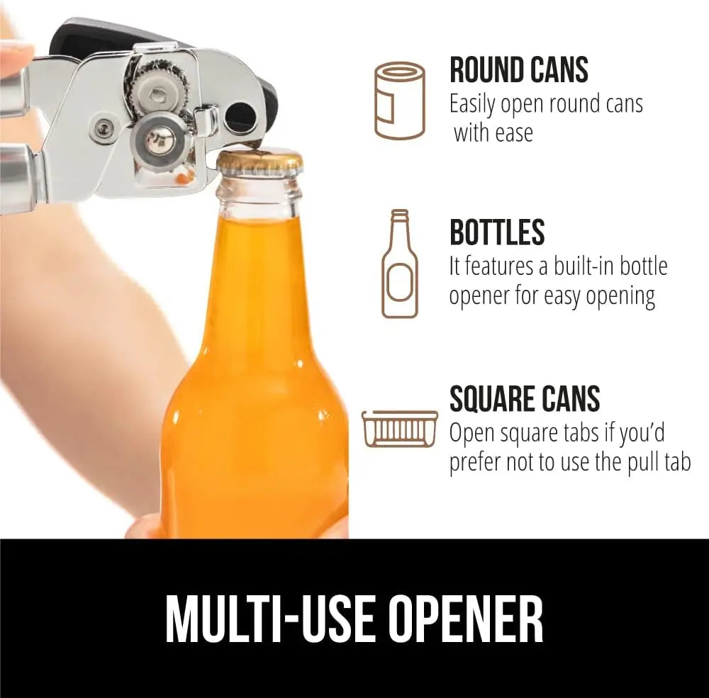 Heavy-Duty Stainless Steel Manual Can Opener with Soft Touch Handle – Rust Resistant & Ergonomic Design