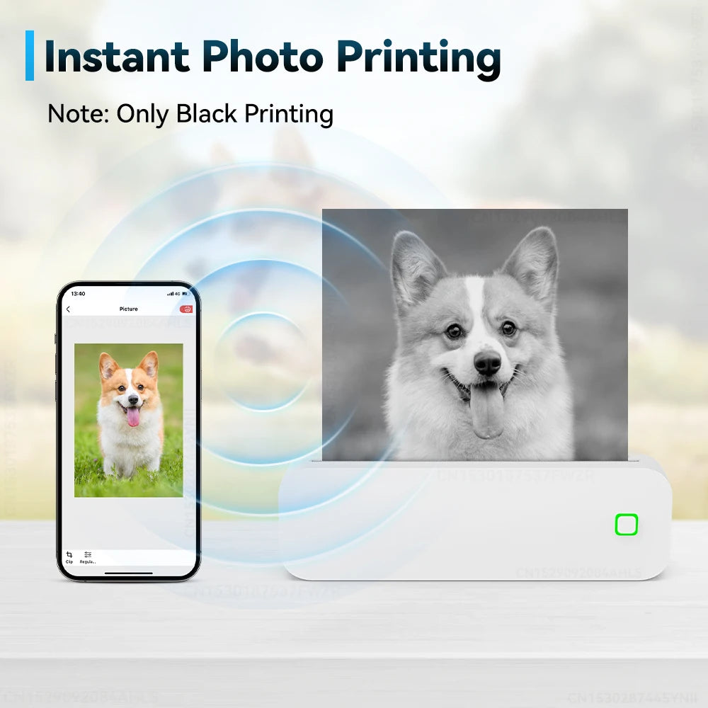 Portable A4 Inkless Bluetooth Thermal Printer - Wireless Document & Tattoo Stencil Printer