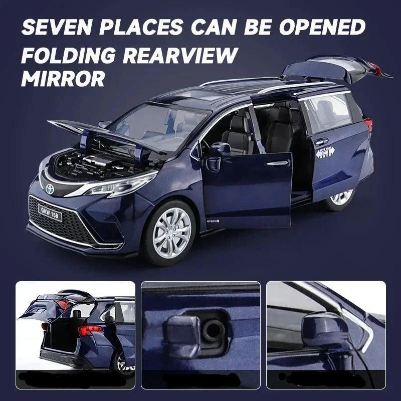 1:24 Toyota Sienna MPV Diecast Model Car – Metal Alloy Toy for Kids & Collectors