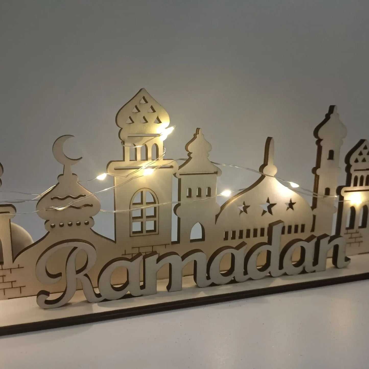 2024 Eid Mubarak LED Wooden Lighting Table Ornaments – Ramadan Home Decoration