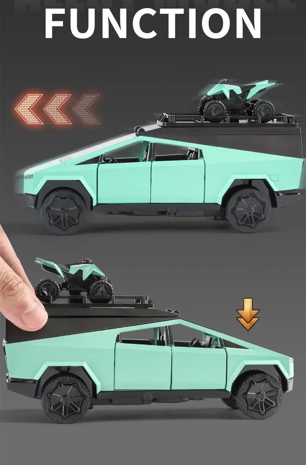 1:32 Cybertruck RV Diecast Model – Alloy Pickup Toy with Sound & Light