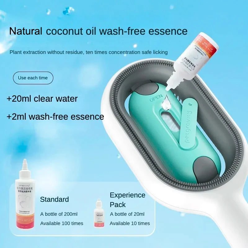 Multifunctional Pet Grooming Brush with Water Tank – Cat & Dog Massage Comb