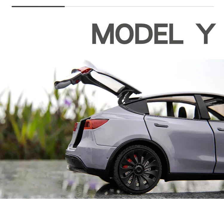 1:24 Tesla Model Y, 3, S Diecast Car – Alloy Toy with Sound & Light