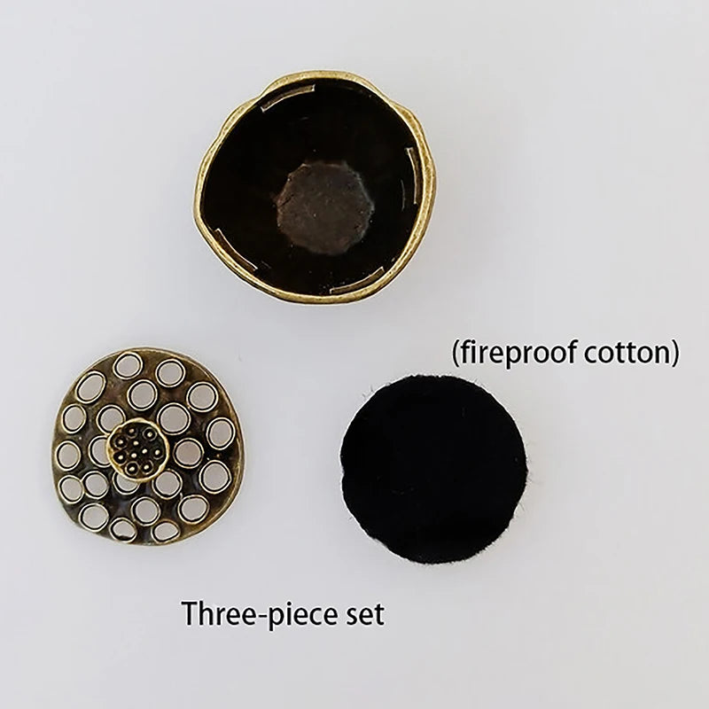 Lotus Flower Brass Incense Burner – Handmade Buddhist Incense Holder for Home & Office Decoration