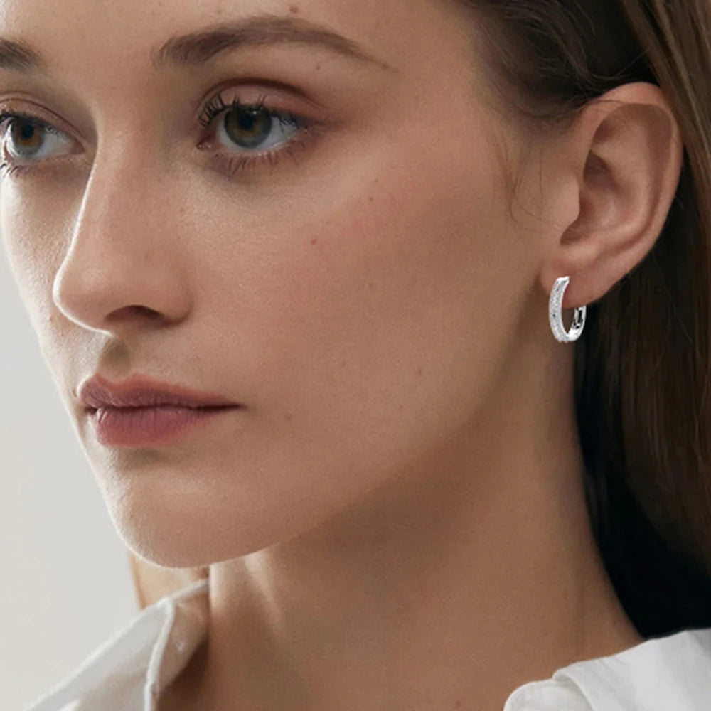 14K Gold Plated Moissanite Hoop Earrings – Real S925 Sterling Silver Fine Jewelry for Women