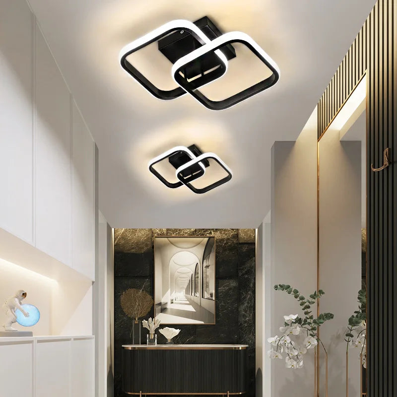Modern Square LED Ceiling Light - Small Aisle Lamp with Adjustable Color Temperature