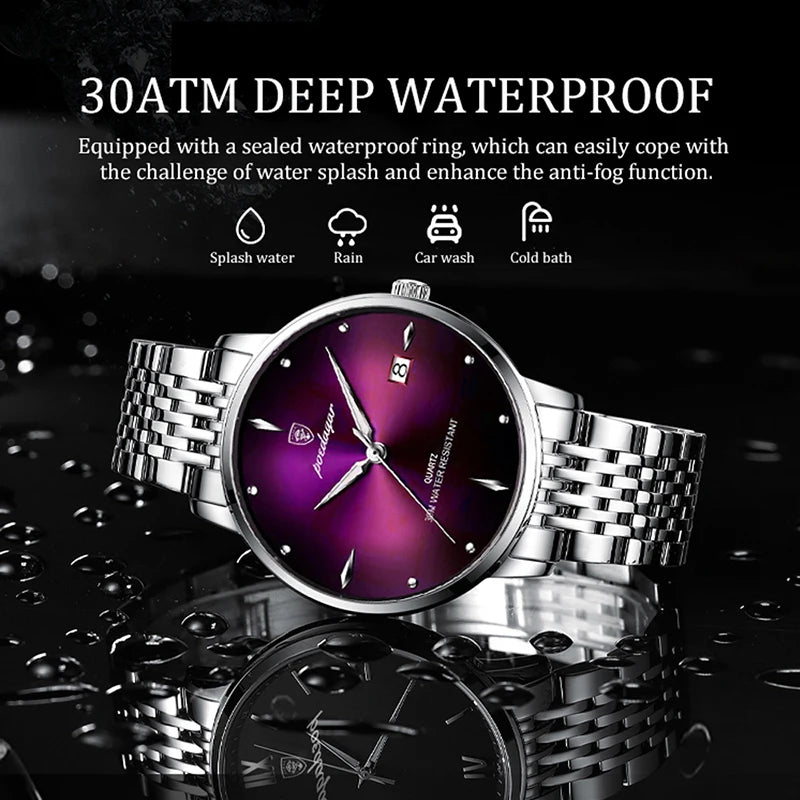 Men's Ultra-Thin Waterproof Quartz Watch – Luxury Luminous Stainless Steel Sports Watch
