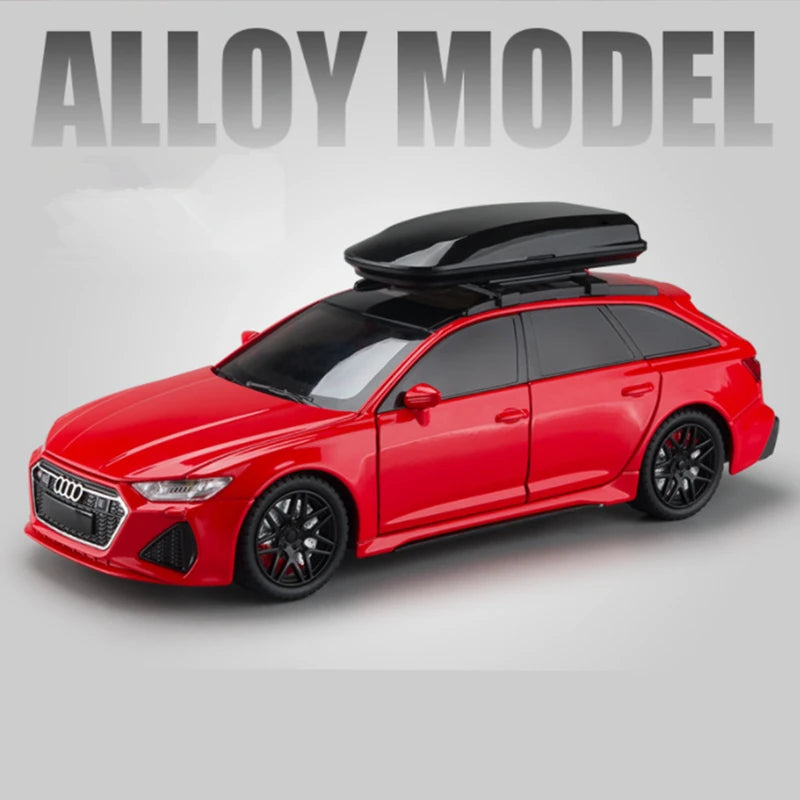 AUDI RS6 Avant Station Wagon Diecast Metal Car Model With Sound & Light – Luxury Alloy Toy Vehicle For Kids & Collectors