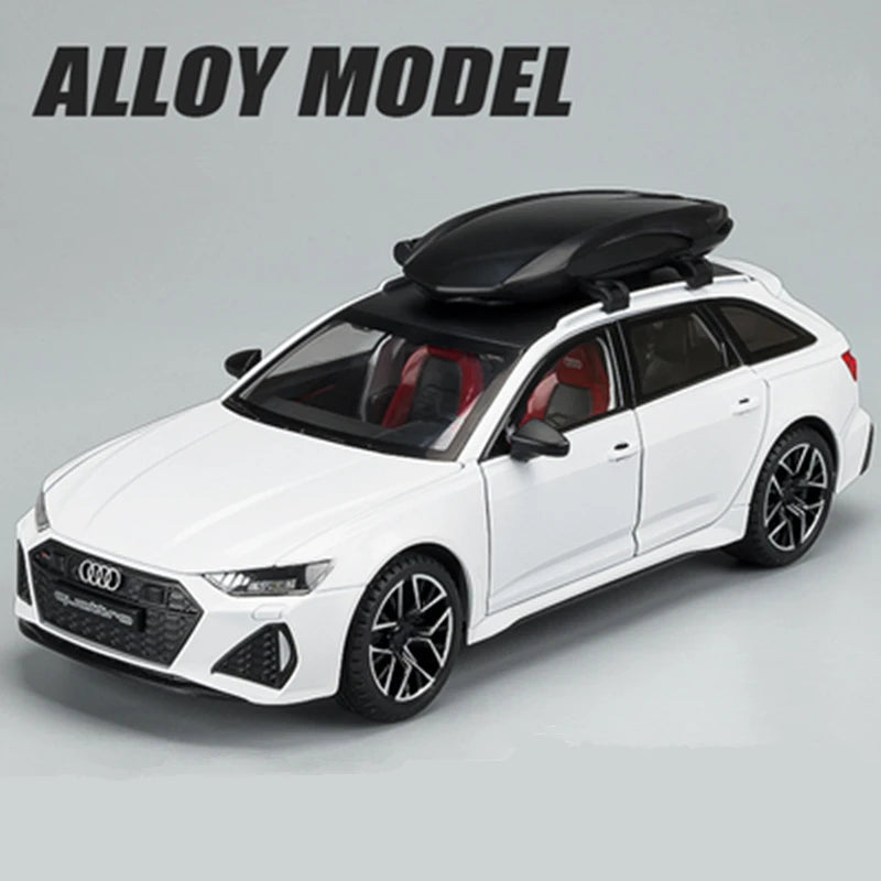 AUDI RS6 Avant Station Wagon Diecast Metal Car Model With Sound & Light – Luxury Alloy Toy Vehicle For Kids & Collectors