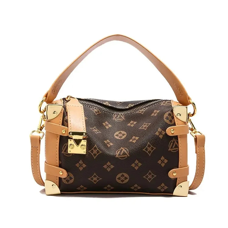 Women's 2025 Small PU Leather Square Shoulder Bag – Zipper Closure, Stylish Messenger Purse for Market, Gym, and City Walk