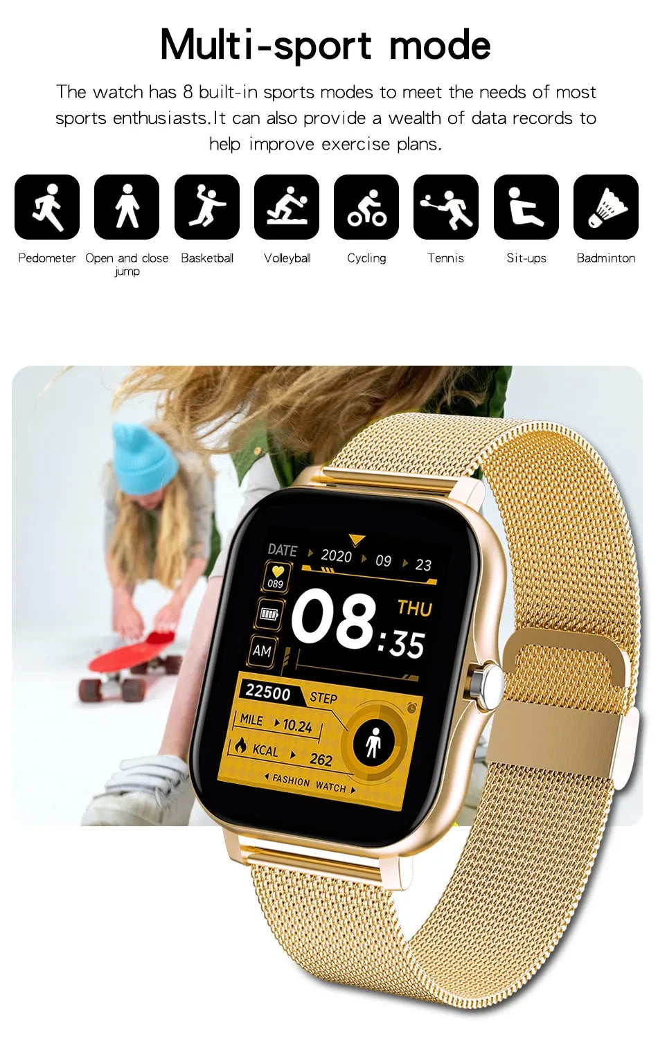 2024 Smartwatch for Men & Women – Full Touch Screen, Fitness Tracker, BT Call, Waterproof Sports Watch