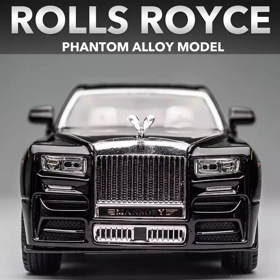 1:24 Rolls Royce Phantom Diecast Model Car – Pull Back Toy with Lights & Music