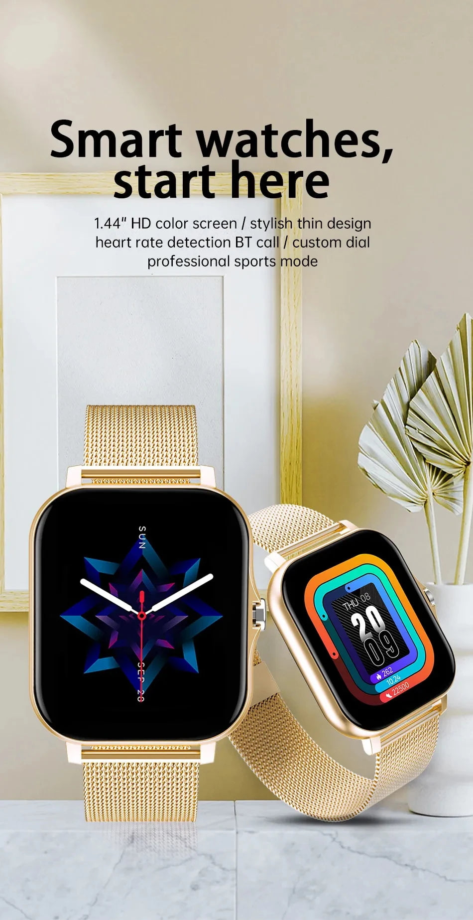 2024 Smartwatch for Men & Women – Full Touch Screen, Fitness Tracker, BT Call, Waterproof Sports Watch